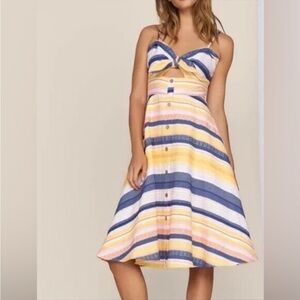 Hutch – striped midi dress with cut out